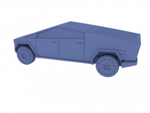 tesla cybertruck with chassis red Modello 3D