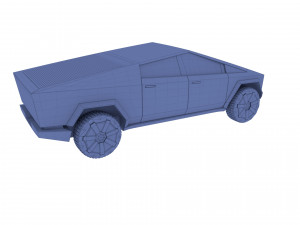 tesla cybertruck with chassis red Modello 3D