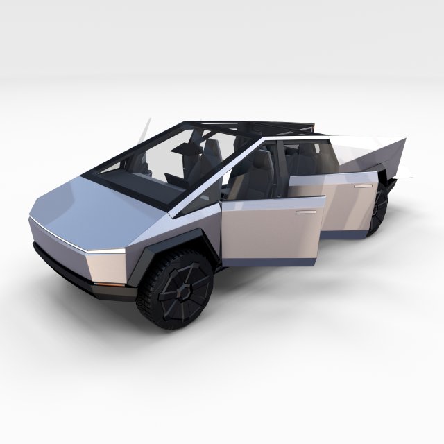 tesla cybertruck with interior Modelo 3D .c4d .max .obj .3ds .fbx .stl .blend 