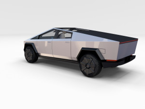 tesla cybertruck with interior Modelo 3D