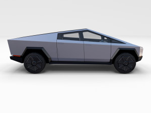 tesla cybertruck with interior Modelo 3D