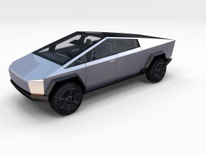 tesla cybertruck with interior 3D Model