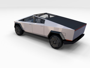 tesla cybertruck with interior Modelo 3D