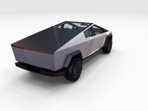 tesla cybertruck with interior Modelo 3D