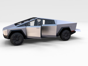 tesla cybertruck with interior Modelo 3D