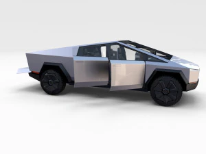 tesla cybertruck with interior 3D Model