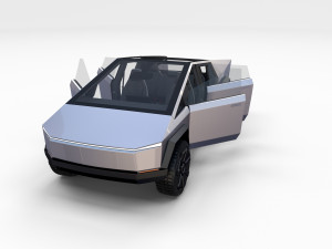 tesla cybertruck with interior Modelo 3D
