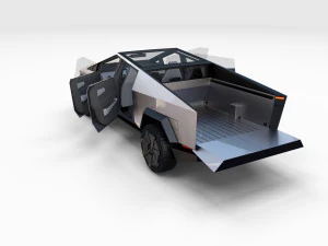 tesla cybertruck with interior 3D Model