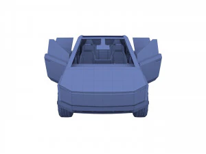 tesla cybertruck with interior 3D Model