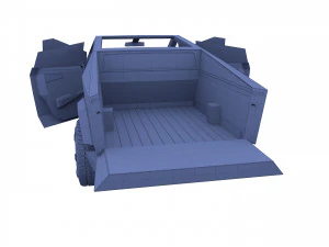tesla cybertruck with interior 3D Model