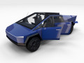 Tesla Cybertruck with interior Blue Modelo 3D