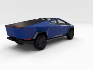 tesla cybertruck with interior blue Modelo 3D