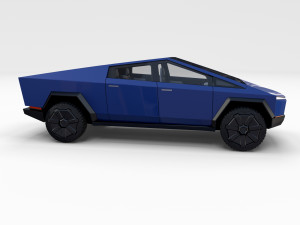 tesla cybertruck with interior blue Modelo 3D