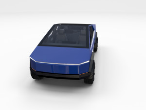 tesla cybertruck with interior blue Modelo 3D