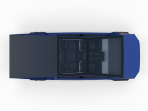 tesla cybertruck with interior blue Modelo 3D