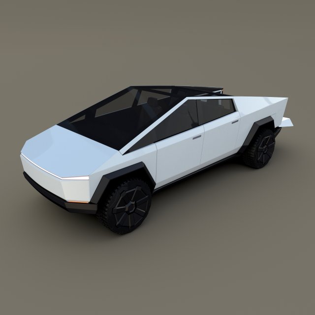 tesla cybertruck white 3D 모델 .c4d .max .obj .3ds .fbx .stl .blend 
