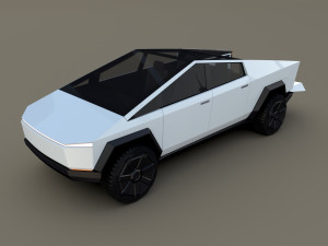 tesla cybertruck white 3D Model
