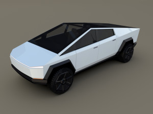 tesla cybertruck white 3D 모델