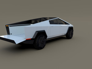 tesla cybertruck white 3D 모델