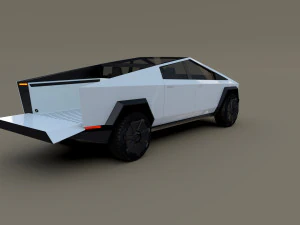 tesla cybertruck white 3D Model