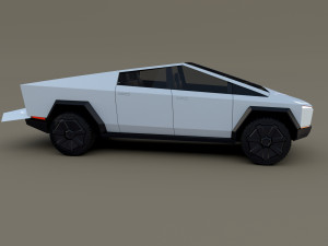 tesla cybertruck white 3D 모델