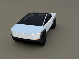 tesla cybertruck white 3D Model