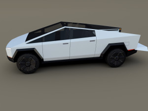 tesla cybertruck white 3D 모델