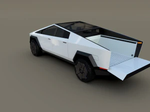 tesla cybertruck white 3D Model