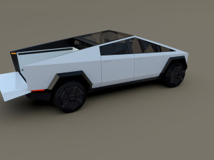 tesla cybertruck white 3D 모델