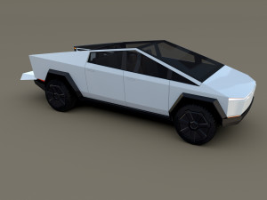 tesla cybertruck white 3D 모델