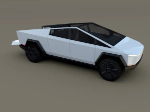tesla cybertruck white 3D Model