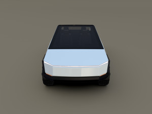 tesla cybertruck white 3D 모델