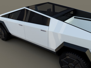 tesla cybertruck white 3D 모델