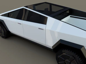 tesla cybertruck white 3D Model