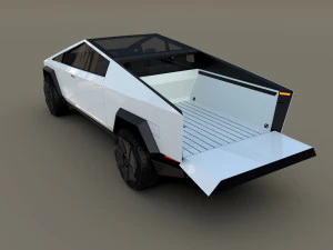 tesla cybertruck white 3D Model