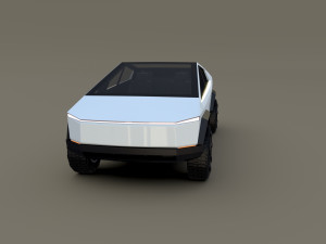 tesla cybertruck white 3D 모델