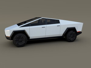 tesla cybertruck white 3D 모델