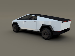 tesla cybertruck white 3D 모델