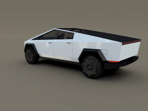 tesla cybertruck white 3D Model