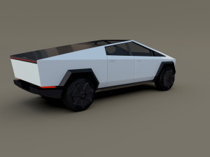 tesla cybertruck white 3D 모델