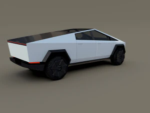 tesla cybertruck white 3D Model