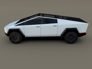 tesla cybertruck white 3D 모델