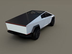 tesla cybertruck white 3D 모델