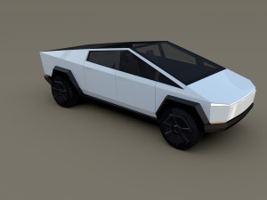 tesla cybertruck white 3D 모델
