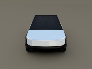 tesla cybertruck white 3D 모델