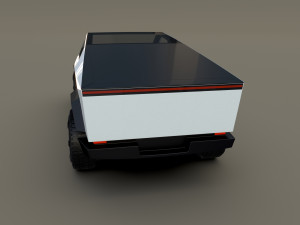 tesla cybertruck white 3D 모델