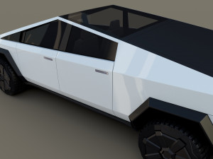 tesla cybertruck white 3D 모델