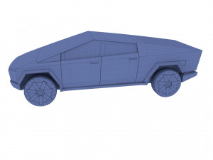 tesla cybertruck white 3D 모델