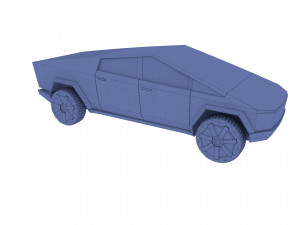 tesla cybertruck white 3D 모델
