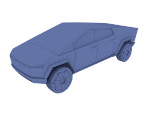 tesla cybertruck white 3D 모델